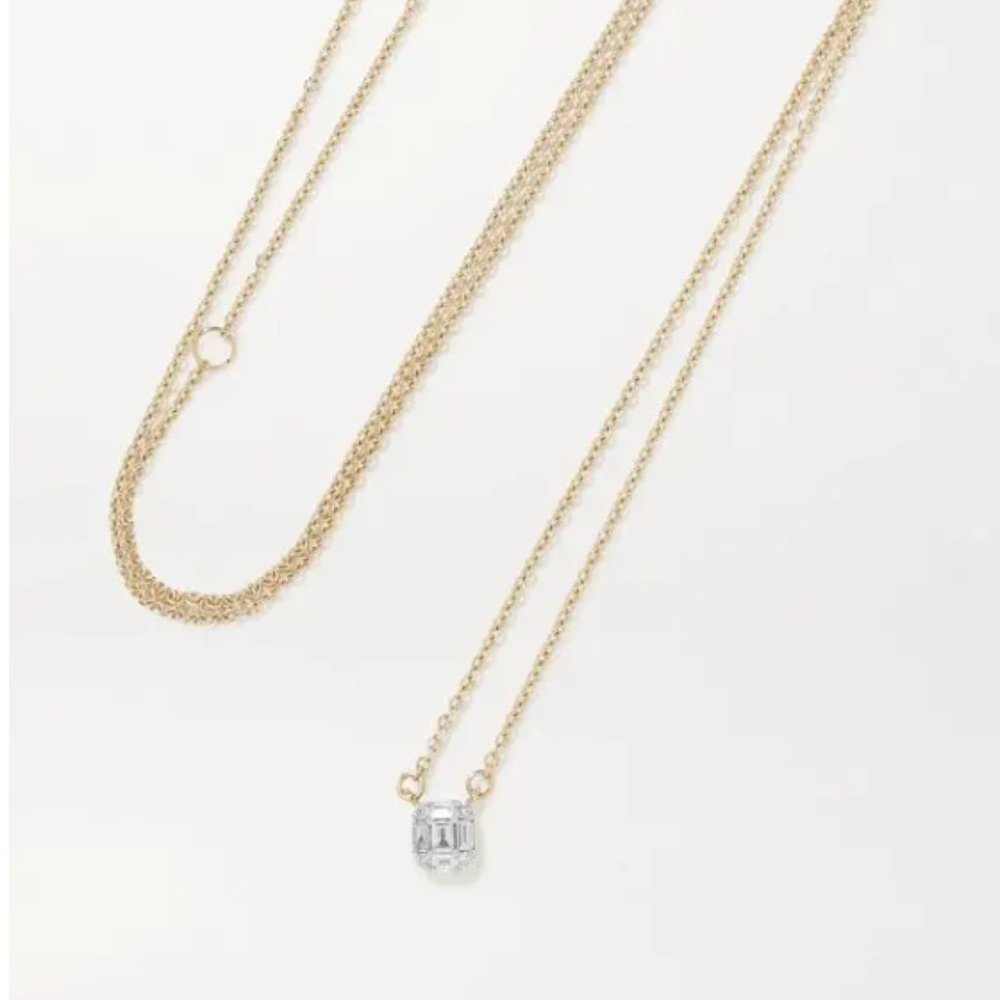 STONE AND STRAND Shield of Strength 9-karat gold diamond necklace
